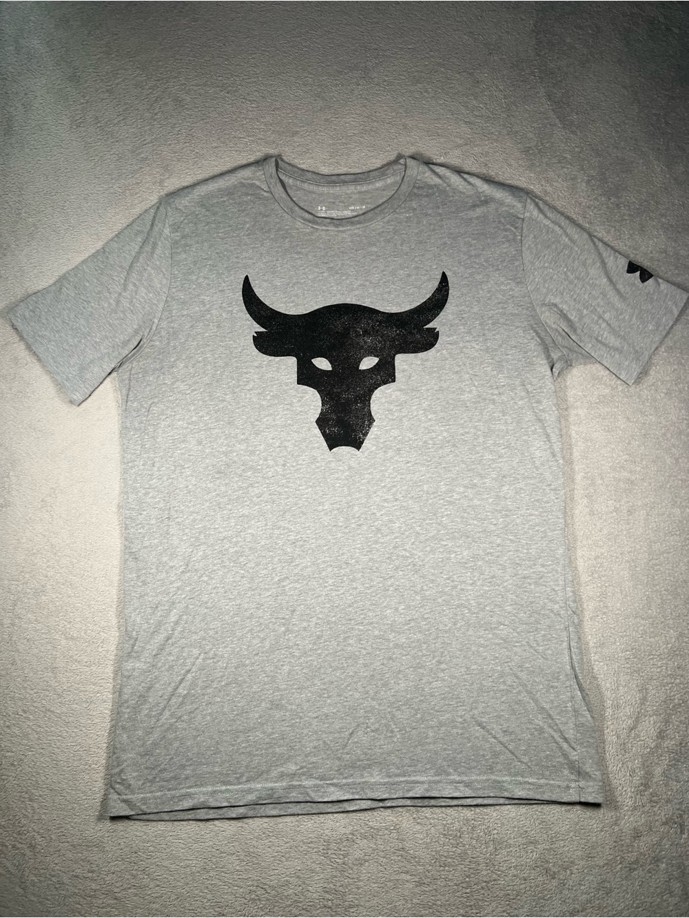 Men's Gray Performance Tee with Black Bull Logo